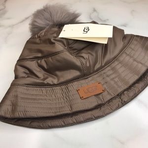UGG All Weather Puffer Bucket Hat with Pom